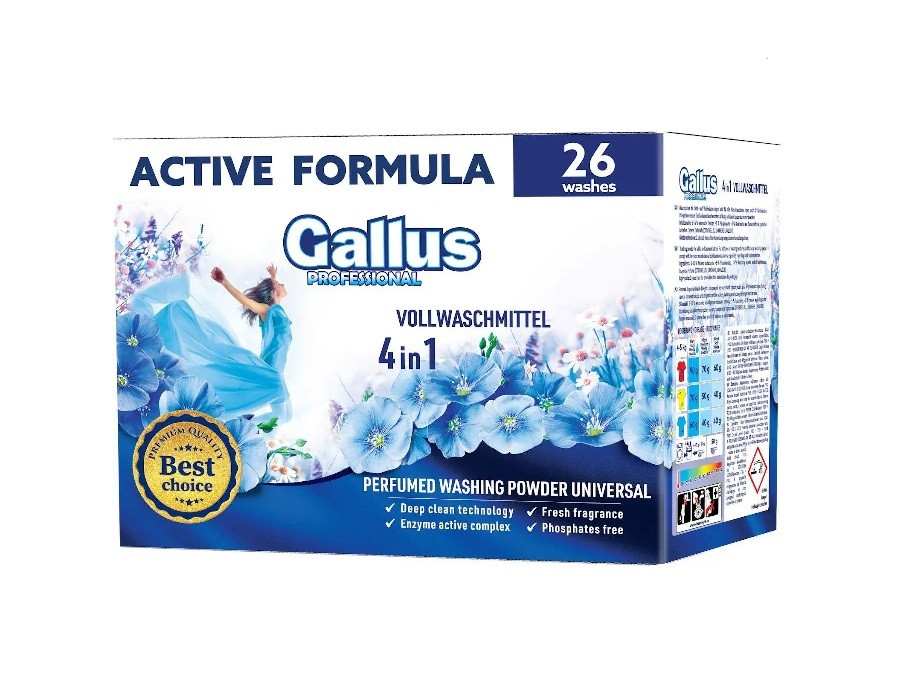 Пральний порошок Gallus Professional 4 в 1 Univesal 1,3 кг 26 прань