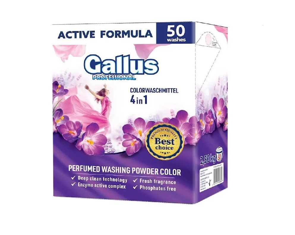 Пральний порошок Gallus Professional Colorwaschmittel 4 в 1 Color 2,5 кг 50 прань