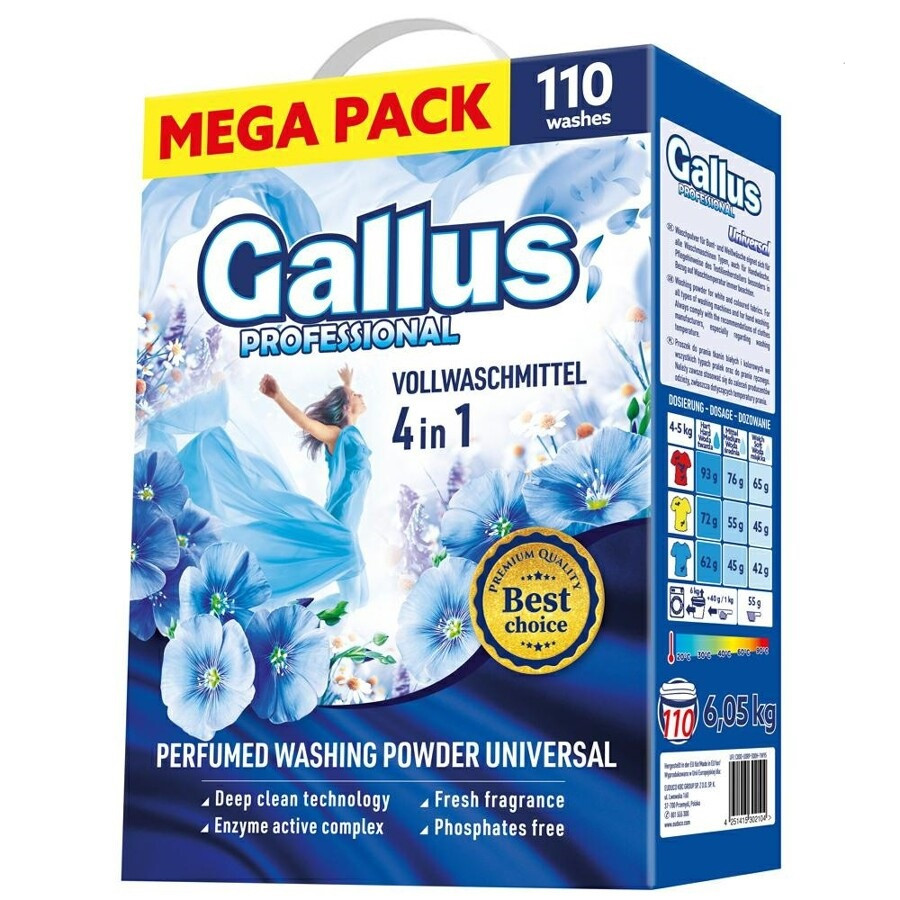 Порошок для прання універсальний Gallus Professional 4в1 6.05 кг