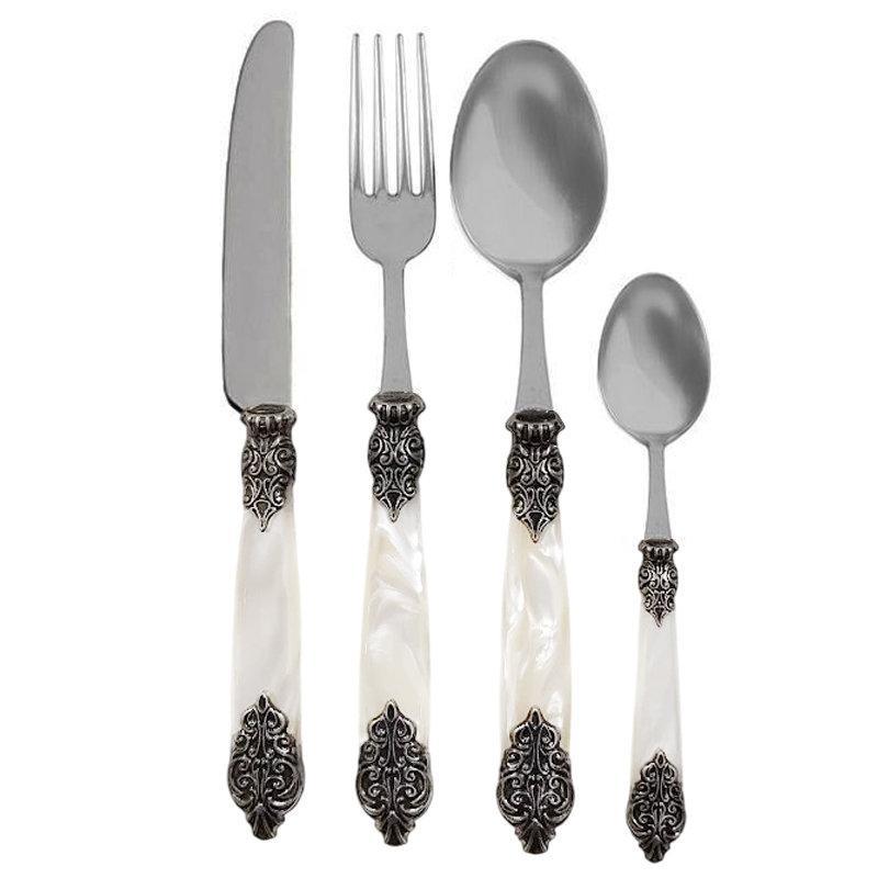 Набір столових приборів на 6 персон у перламутровому кольорі Версаль DomusDesign, фото 1