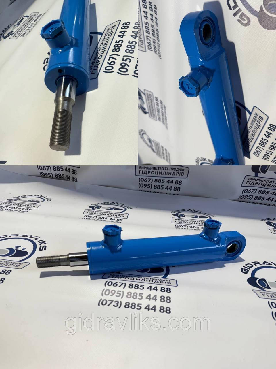 Гідроциліндр ЦС50х25х160х386 Вухо Різьба Кермовий міні трактори та мотоблоки, фото 1