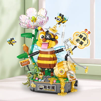 Прикольний конструктор мініатюра Бджілка для дитини 802 деталі Збірна фігурка комаха для розвитку уваги