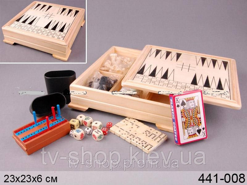 Ігровий набір у дерев'яній скриньці 7 в 1, фото 1