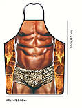 Фартух з приколом чоловік в леопардовій білизні 80 на 60 см різнобарвний, фото 2