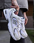 Кросівки чоловічі текстильні New Balance 530 Легкі спортивні бігові кросівки сітка білі з серебром, фото 9