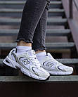 Кросівки чоловічі текстильні New Balance 530 Легкі спортивні бігові кросівки сітка білі з серебром, фото 4