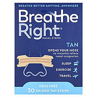 Breathe Right, Nasal Strips, Original, Small/Medium, 30 Tan Strips