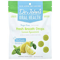 Dr. John's Healthy Sweets, Oral Health, краплі для свіжого дихання, + кристали цинку, лимон і м'ята, без