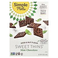 Simple Mills, Seed & Nut Flour, Sweet Thins, м'ятний шоколад, 120 г (4,25 унції)