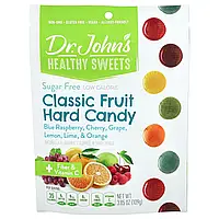 Dr. John's Healthy Sweets, Фруктова карамель Classic, + клітковина та вітамін C, без цукру, 109 г (3,85 унції)