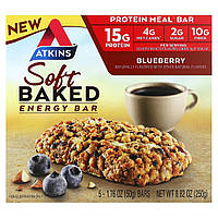 Atkins, Запечений енергетичний батончик із лохою, 5 батончиків, 50 г (1,76 унції)