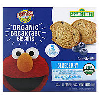 Earth's Best, органічне печиво на сніданок, для дітей від 2 років, лохина, 5 пакетиків по 20 г (0,7 унції)