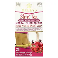 Hyleys Tea, Slim Tea, гранат, чайні пакетики в фольгованих пакетиках, 37,5 г (1,32 унції)