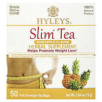 Hyleys Tea, Slim Tea, ананас, чайні пакетики в фольгованих пакетиках, 50 г (2,64 унції)