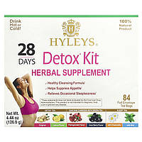 Hyleys Tea, 28 Days Detox Kit, асорті, 84 чайні пакетики в фольгованих пакетиках, 126 г (4,44 унції)