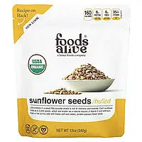 Foods Alive, органічне насіння соняшника, очищене, 340 г (12 унцій)