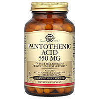 Пантотенова кислота Solgar (Pantothenic Acid) 550 мг 100 рослинних капсул