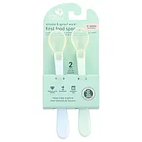 Green Sprouts, Silicone & Sprout Ware®, First Food Spoons, от 6 месяцев, Light Ealight, 2 упаковки
