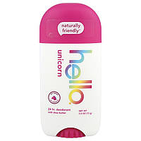 Hello, 24-годинний дезодорант з олією ши, з єдинорогом, 73 г (2,6 унції)