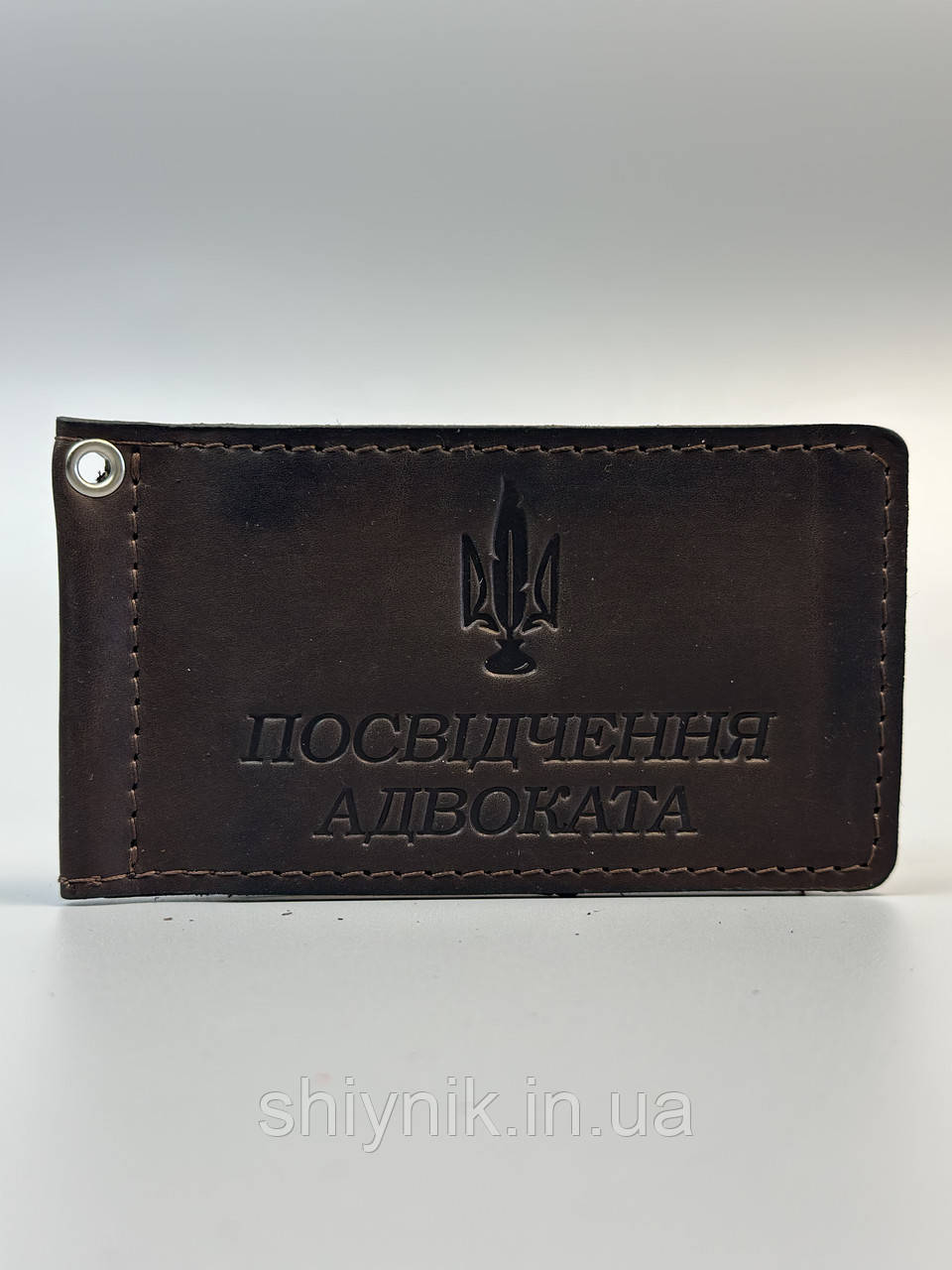 Шкіряна обкладинка для "ПОСВІДЧЕННЯ АДВОКАТА"коричнева, фото 1