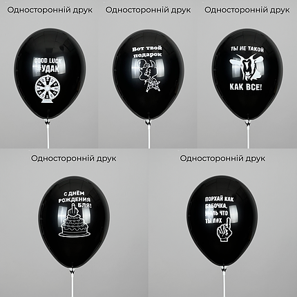42 НАБІР ПОВІТРЯНИХ КУЛЬ 12" GEMAR-ДЖ Ты не такой как все! - чорні (5шт), фото 3