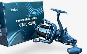 Фідерна Котушка Sadey Feeder-Bait 7000 з бейтранером (Конусна шпуля)