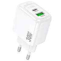 Зарядний пристрій Hoco CS55A 1Type-C/1USB/30W QC3.0 White