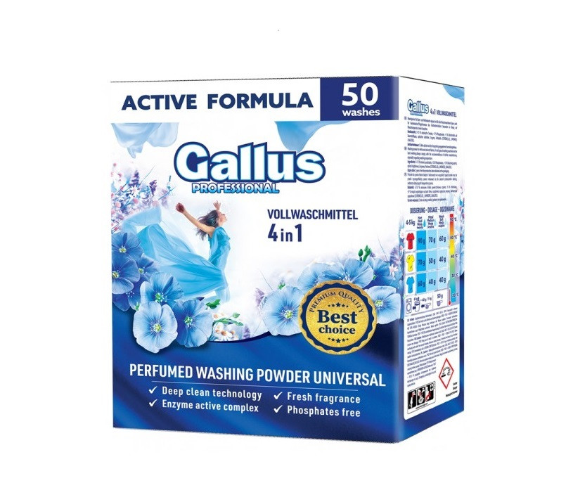 Пральний порошок Gallus Professional Vollwaschmittel 4 в 1 Universal 2,5 кг 50 прань