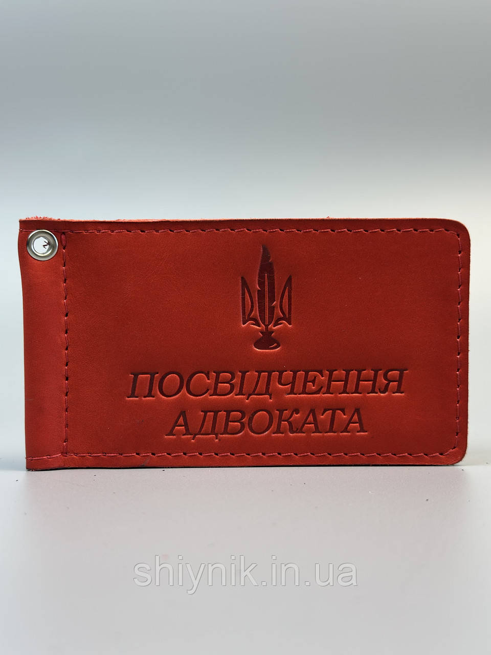 Шкіряна обкладинка для ПОСВІДЧЕННЯ АДВОКАТА червона