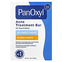 PanOxyl, мило від акне, для обличчя та тіла, 113 г (4 унції)