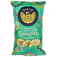 Siete, картопляні чипси, морська сіль серрано й оцет, 156 г (5,5 унції)