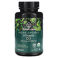 PlantFusion, вітамін D3, 50 мкг (2000 МО), 60 веганських таблеток