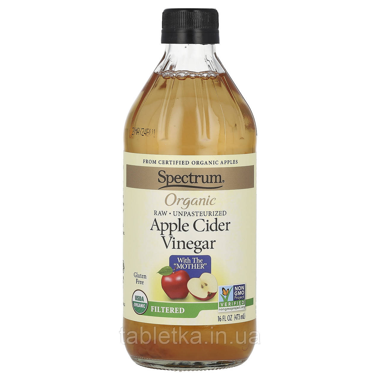 Spectrum Culinary, органічний яблучний оцет, фільтрований, 473 мл (16 рідк. унцій)