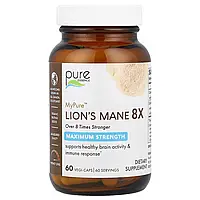 Pure Essence, MyPureTM, Lion's Mane 8X, максимальна сила дії, 60 рослинних капсул