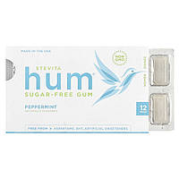 Stevita, Hum®, жувальна гумка без цукру, перцева м'ята, 12 шт.