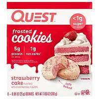 Quest Nutrition, глазуроване печиво, полуничний торт, 8 шт. по 25 г (0,88 унції)