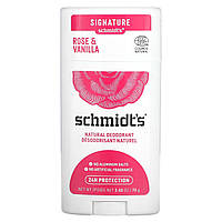 Schmidt's, Натуральний дезодорант, троянда та ваніль, 75 г (2,65 унції)