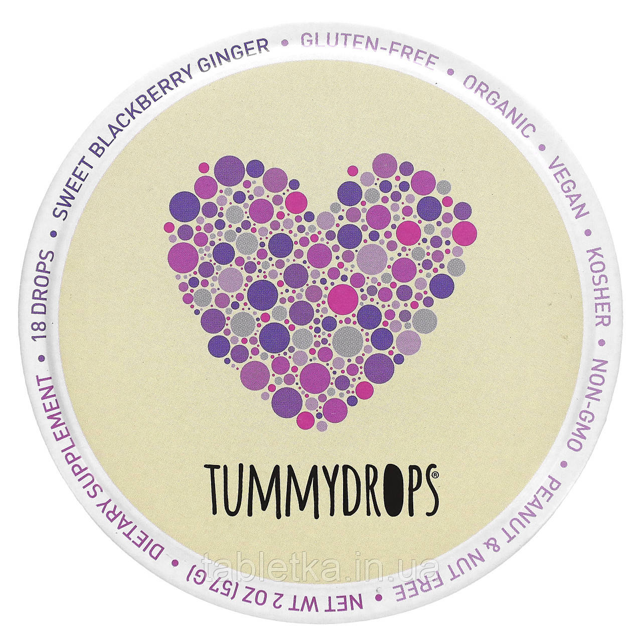 Tummydrops, солодка ожина та імбир, 18 крапель