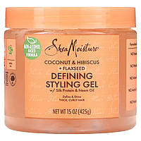 SheaMoisture, Гель для укладання, кокос, гібіскус і лляне насіння, 425 г (15 унцій)