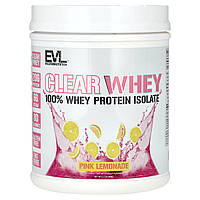EVLution Nutrition, Clear Whey, 100% ізолят сироваткового протеїну, зі смаком рожевого лимонаду, 500 г (1,1