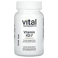 Vital Nutrients, вітамін K2-7, 180 мкг, 60 веганських капсул