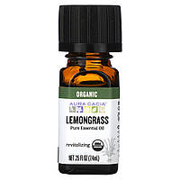 Aura Cacia, чиста ефірна олія, органічний лемонграс, 7,4 мл (0,25 рідк. унц.)