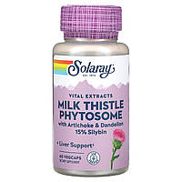 Solaray, Vital Extracts, фітосоми розторопші, 60 рослинних капсул