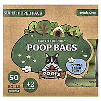 Pogi's Pet Supplies, Earth Friendly Poop Bags, Super Duper Pack, Powder Fresh, 50 Rolls, 750 Bags, 2