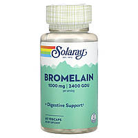 Solaray, бромелаїн, 1000 мг, 60 вегетаріанських капсул (500 мг, 1200 GDU в 1 капсулі)