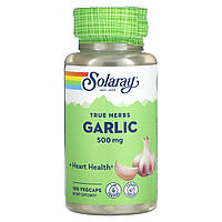 Solaray, True Herbs, часник, 500 мг, 100 рослинних капсул