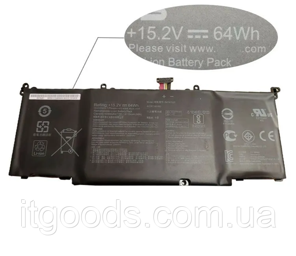 Батарея B41N1526 64Wh 15.2V для ноутбука Asus ROG Strix GL502, GL502VM, GL502V, FX502VM, FX502, GL502VT, S5VM