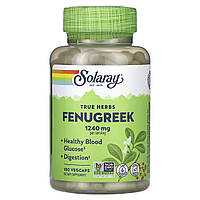 Solaray, True Herbs, пажитник, 1240 мг, 180 вегетаріанських капсул (620 мг в 1 капсулі)