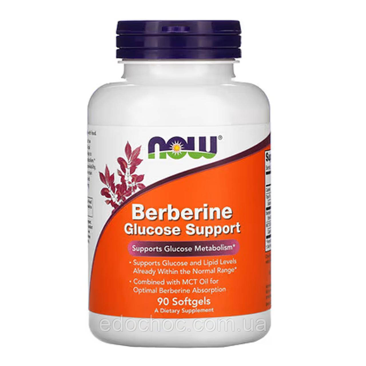 Берберин для регулювання рівня глюкози (Berberine Glucose Support) 400 мг 90 капсул NOW-01418
