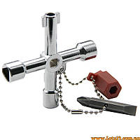 Универсальный ключ проводника лифтера электрика для лифта щитка шкафа мультитул инструмент 4в1 металлический